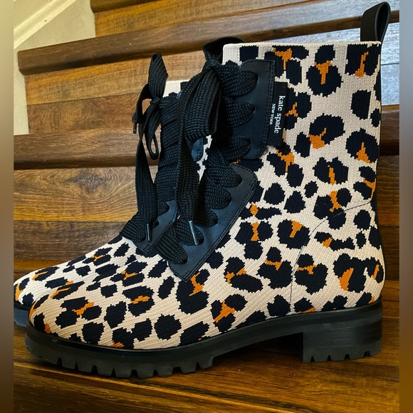 Kate Spade Leopard Print Knit Boots 7.5 - Picture 7 of 12